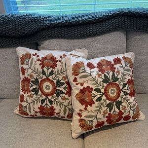 Decorative pillows, set of two. Purchased from Kirklands a few months ago.